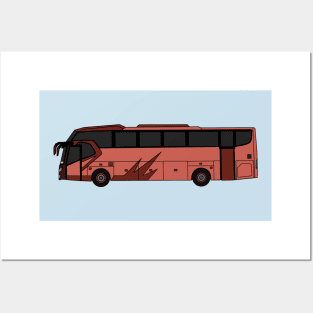 Bus cartoon illustration Posters and Art